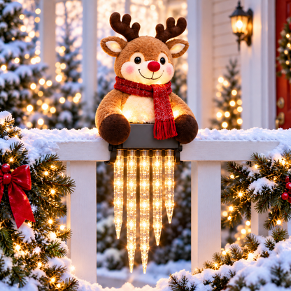 SnowGlow Seated Snowman Icicle Railing Light