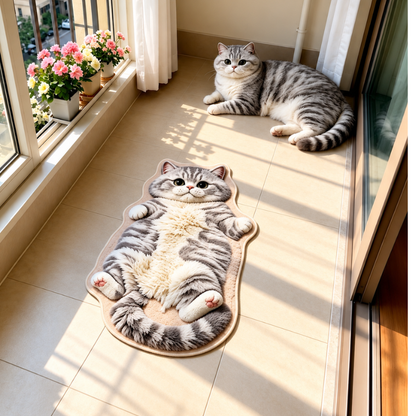 Chubby Tabby Cat Shaped Rug 🐱🤎