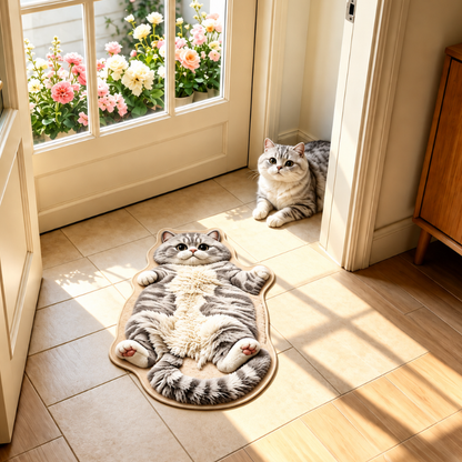 Chubby Tabby Cat Shaped Rug 🐱🤎