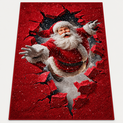 🎄 Christmas Holiday Optical Illusion Rug, Festive Winter Non-Slip Carpet for Living Room Decor ❄️