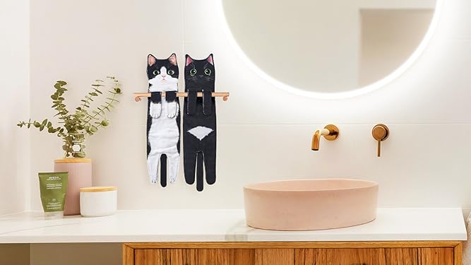 🎁 Early Christmas Sale 🎅 Funny Cat Hand Towels