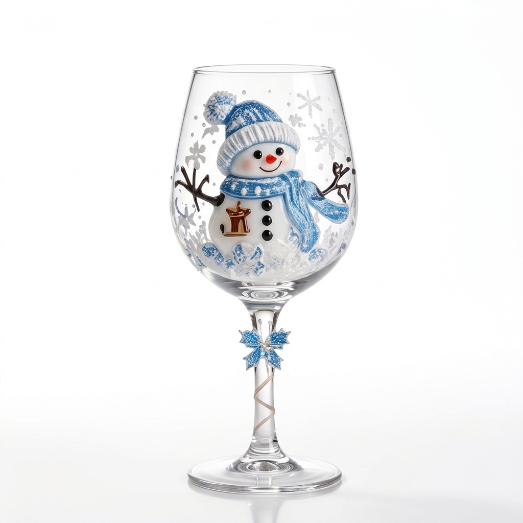 🎄 Set of 6 Christmas  Glass Goblets – Festive Holiday Drinkware Gift Set