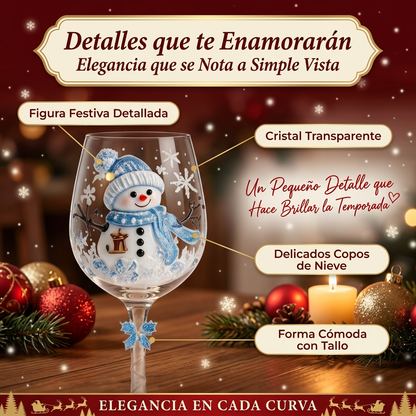 🎄 Set of 6 Christmas  Glass Goblets – Festive Holiday Drinkware Gift Set